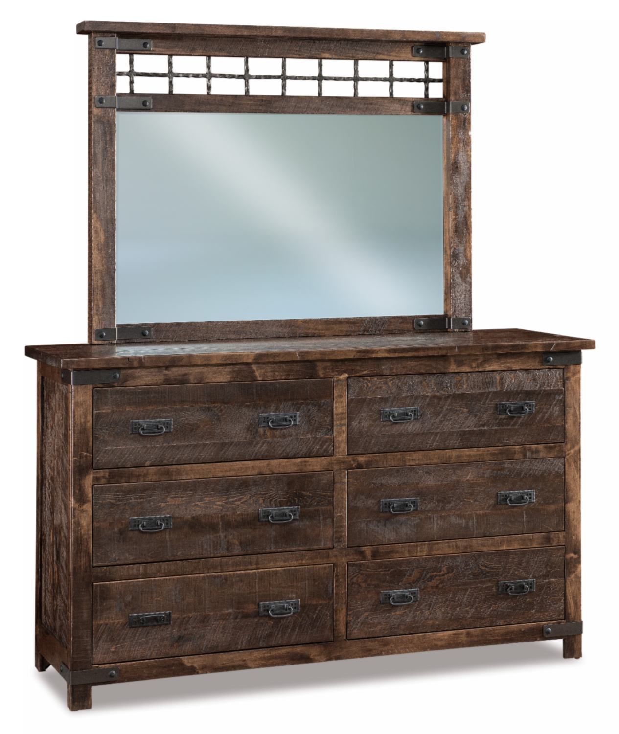 Ironwood 6-Drawer Dresser with Optional Beveled Mirror from