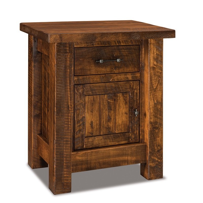 Rustic Wood Nightstand Cabinet from DutchCrafters Amish Furniture