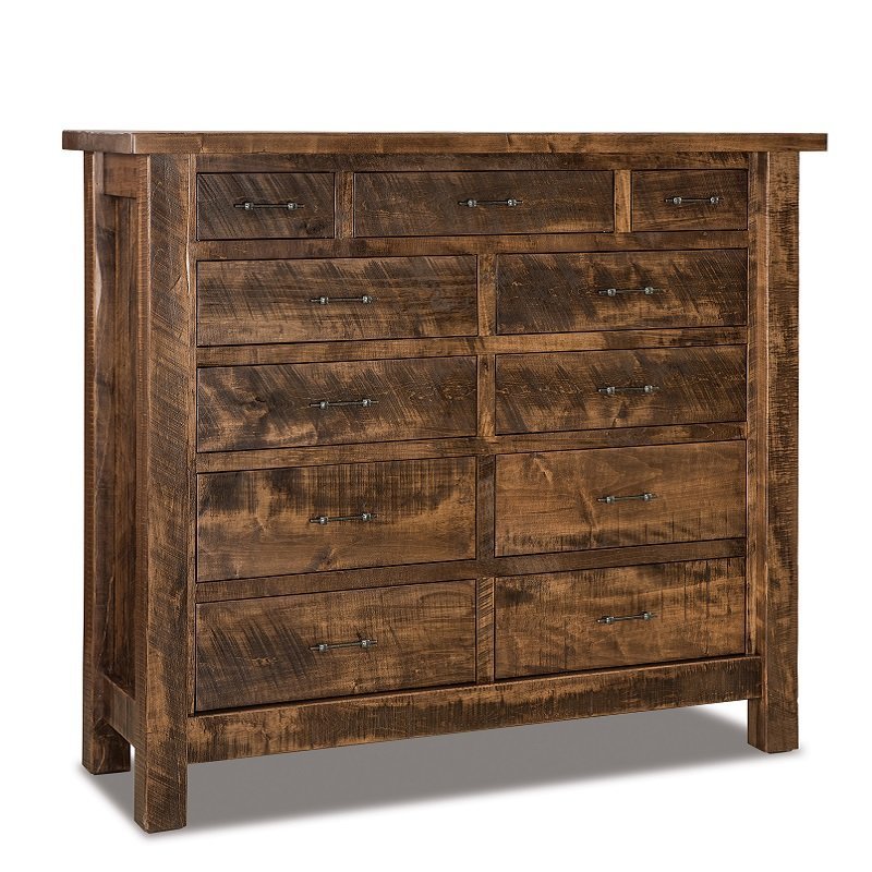 Rustic 11-Drawer Double Chest of Drawer from DutchCrafters Amish