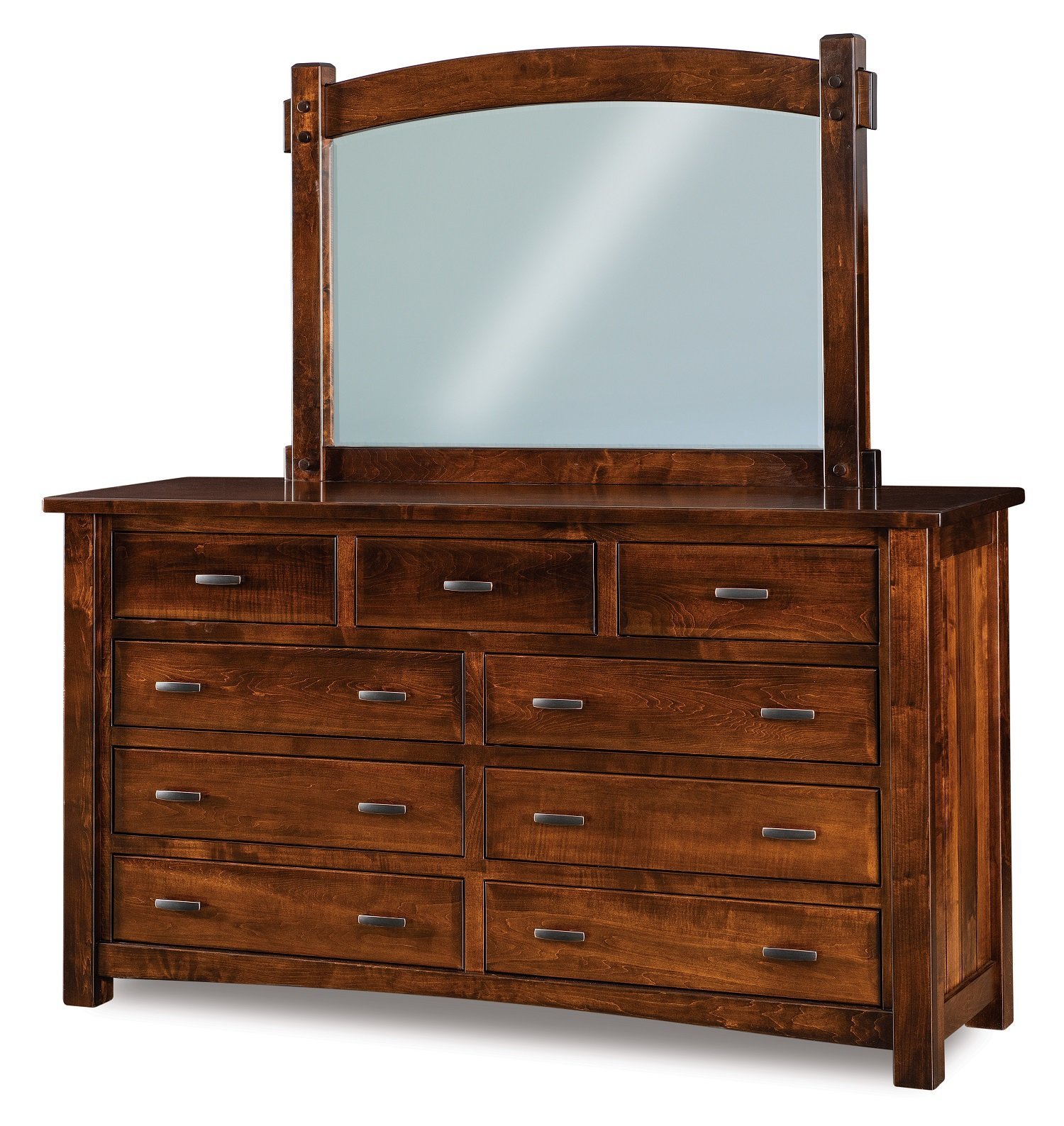 Amish Rodney 9-Drawer Dresser with Optional Mirror |