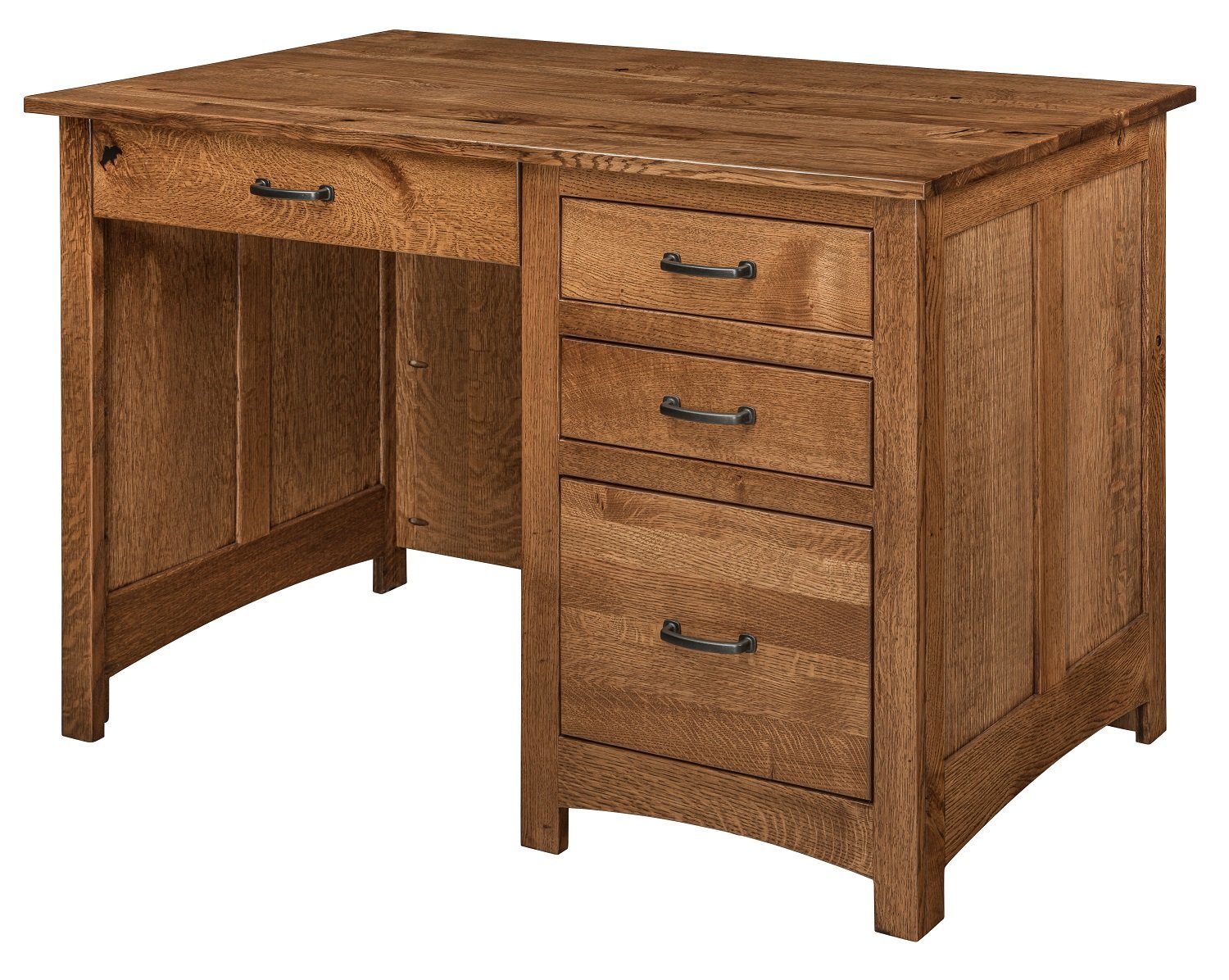 Real Wood 48" Single Pedestal Desk from DutchCrafters Amish Furniture
