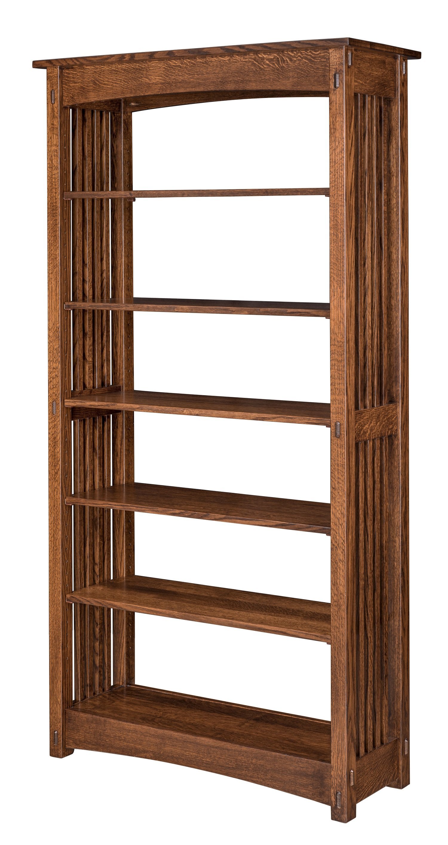Mission Style Open Bookcase with Adjustable Shelves | DutchCrafters