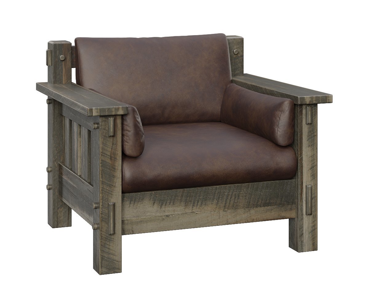 Rustic Wood Mission Lounge Chair | Amish Made Living Room Furniture