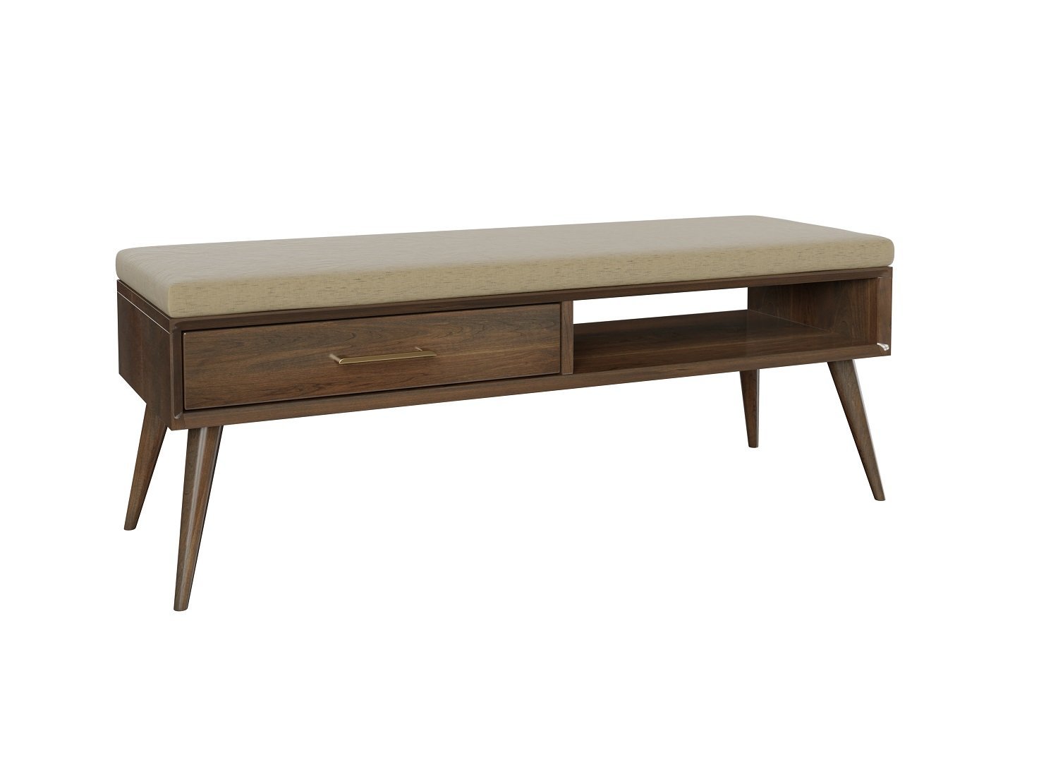 MidCentury Modern Entryway Storage Bench from DutchCrafters Amish
