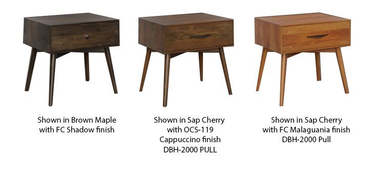 bed frame, nightstand, amish