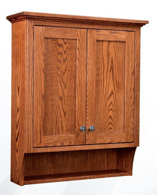 Amish Bathroom Wall with 2 Adjustable Shelves from