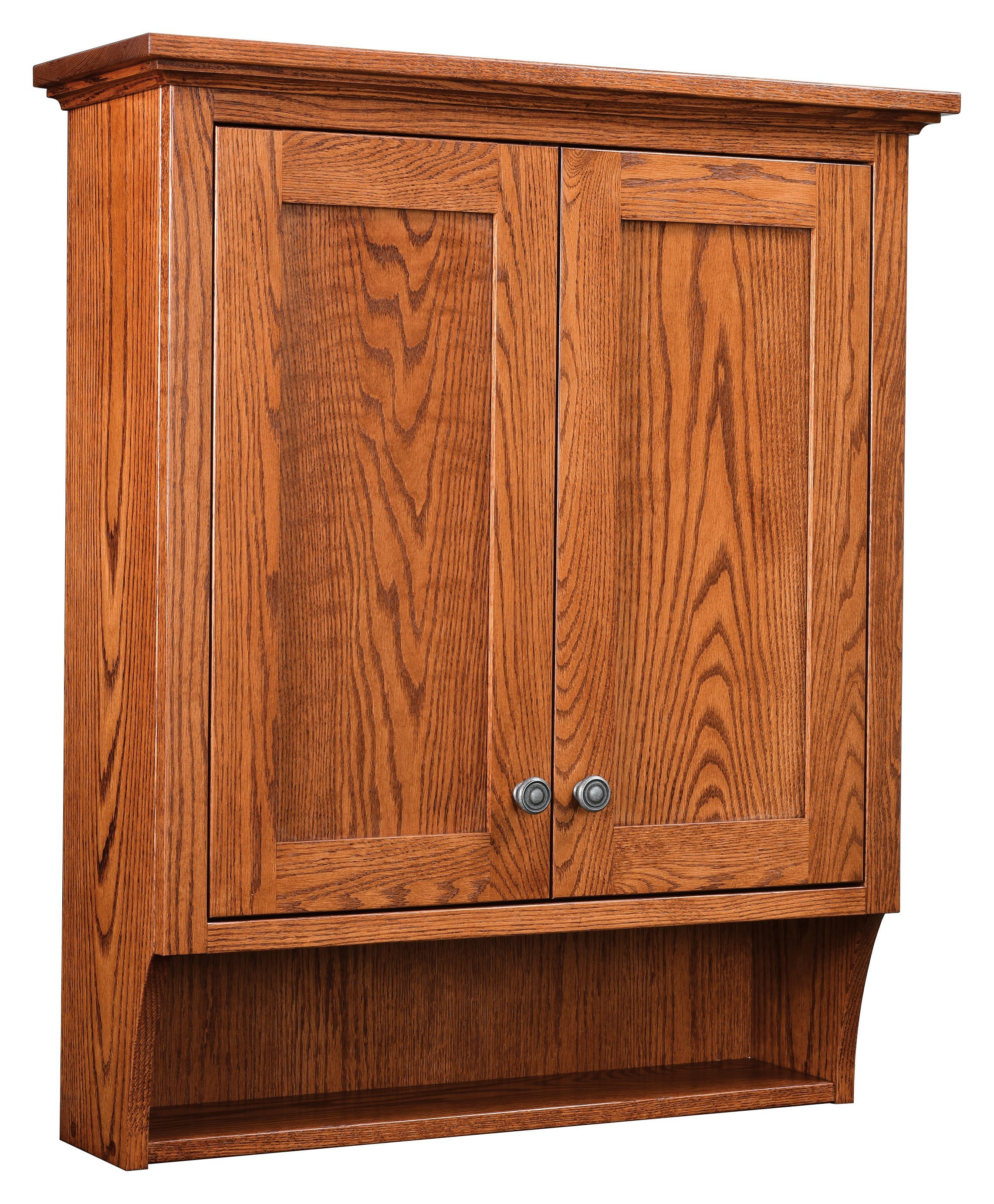 Amish Bathroom Wall Cabinet with 2 Adjustable Shelves from
