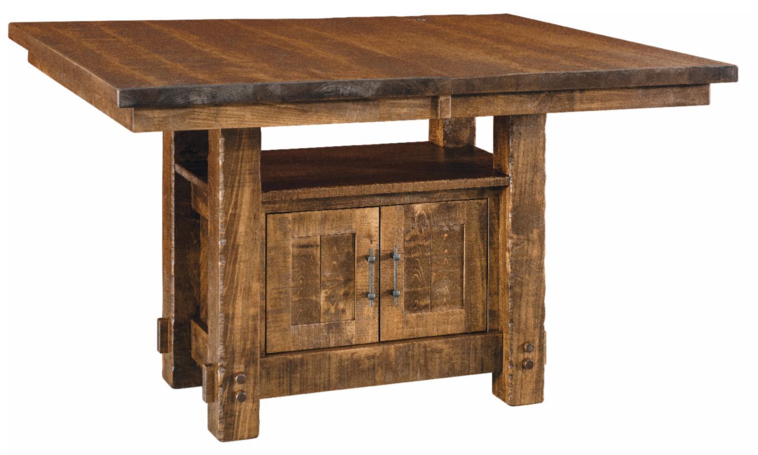 Amish Dutton Rough Sawn Pub Cabinet Table from DutchCrafters Amish