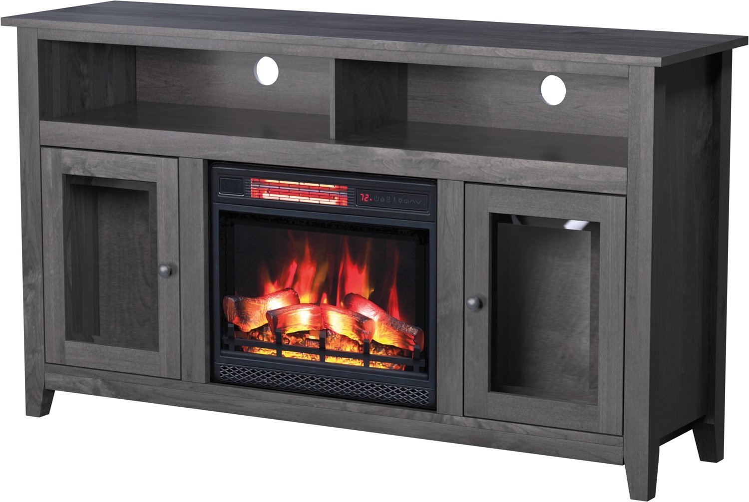 Fireplace Console Rustic Amish Fireplace Console with Infrared Heat | DutchCrafters