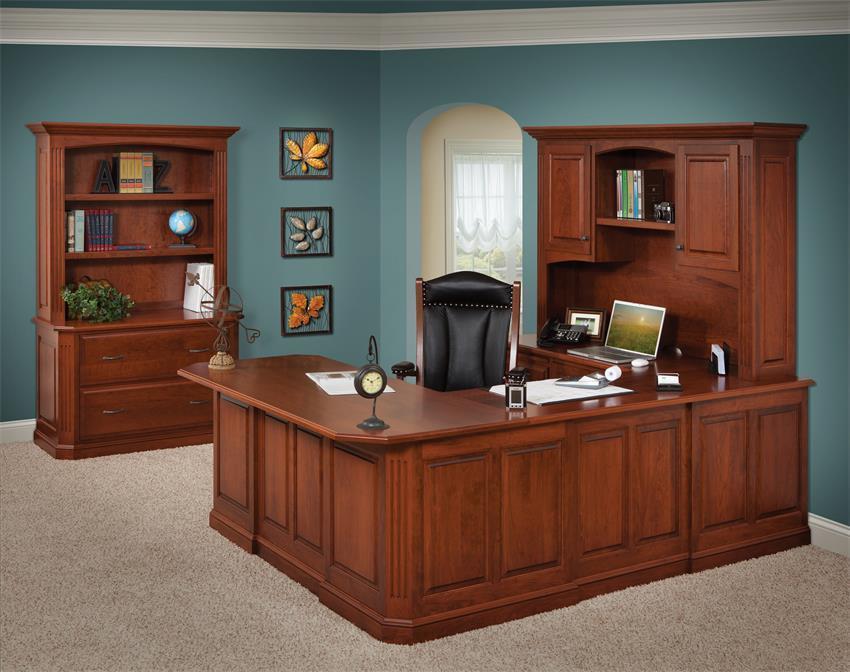 Amish-Made Complete Desk, Credenza & Shelving Set |