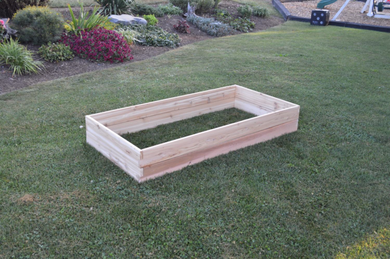 Amish Cedar Wood Double Layer Raised Garden Bed from DutchCrafters