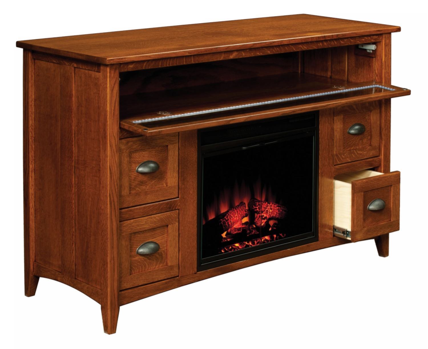 Amish Monroe Fireplace Media Center from DutchCrafters Amish Furniture
