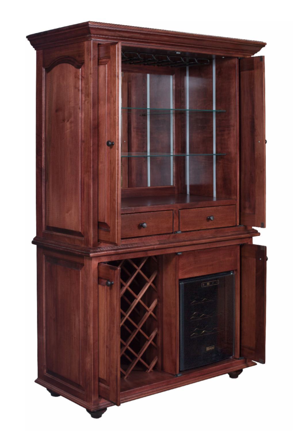 Amish Bar Armoire - Elegant Hardwood - Heirloom Quality |