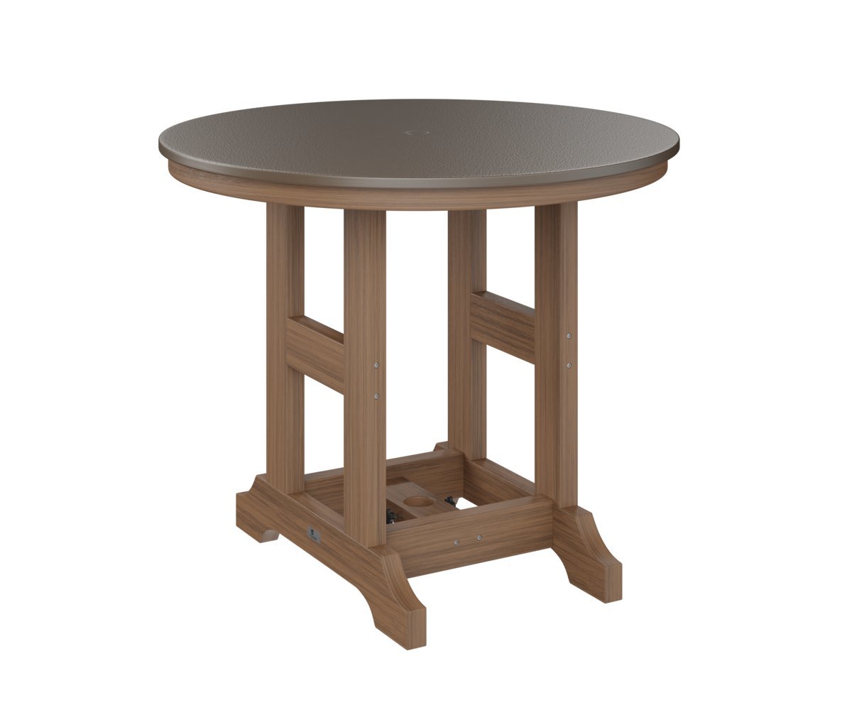 38" Round Classic Dining Poly Patio Table with Hammered Top from