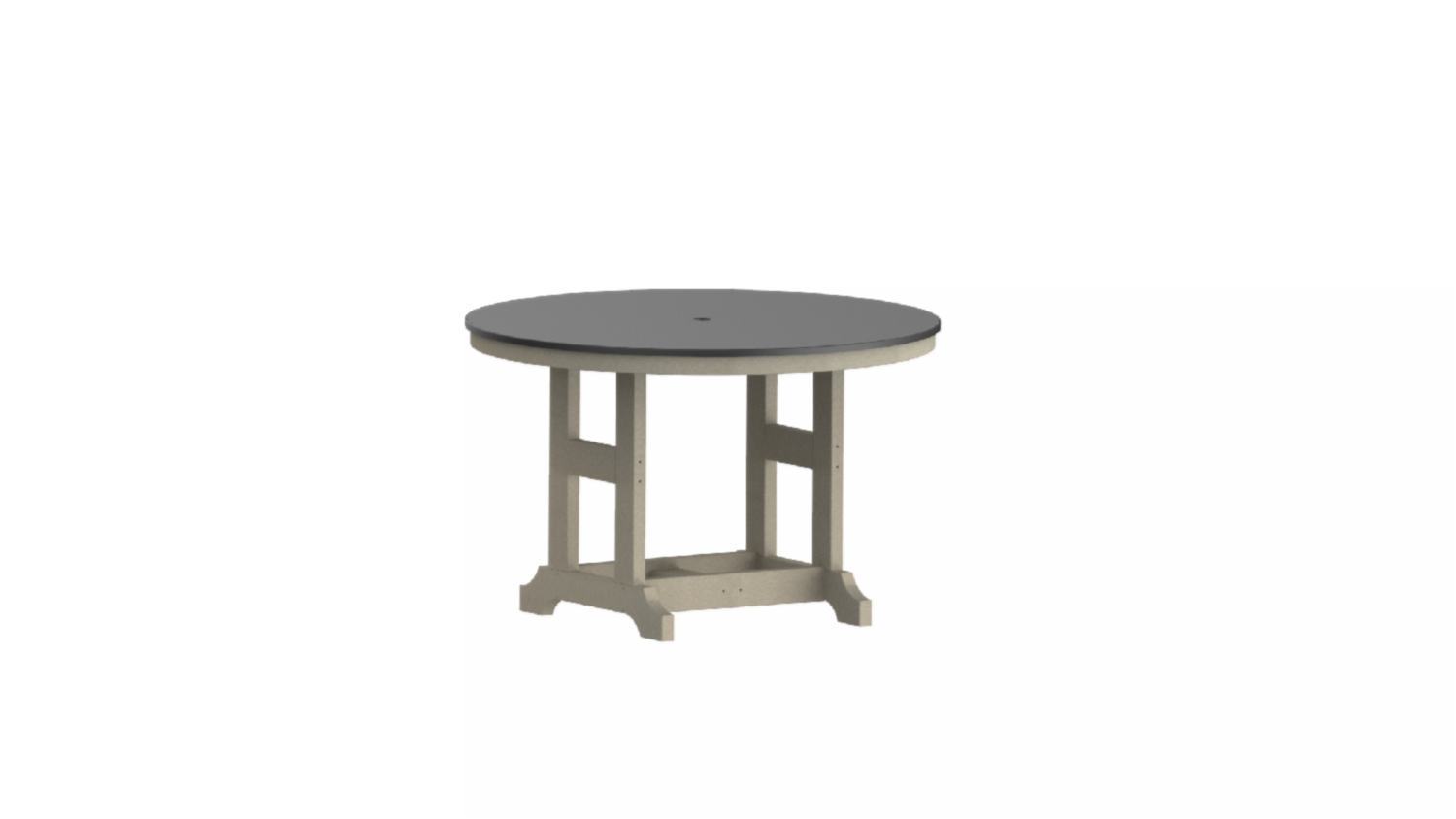 Berlin Gardens 48" Round Poly Dining Table with Hammered Top from