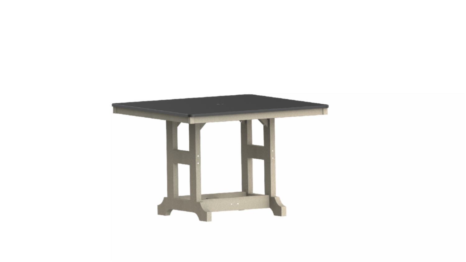 Berlin Gardens 44" Square Poly Patio Dining Table with Hammered Top