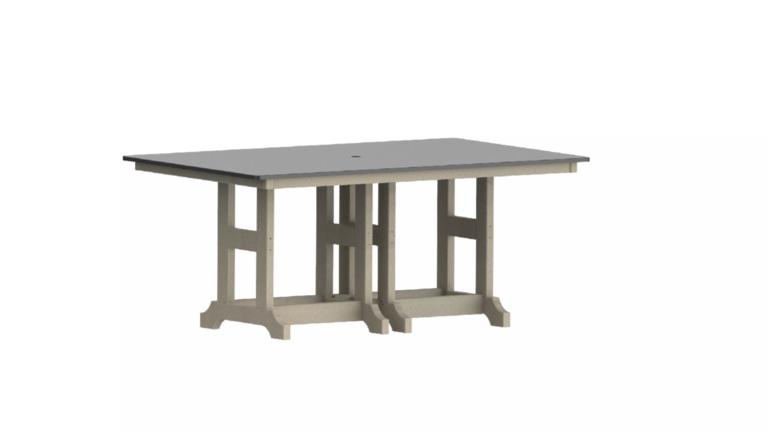 Berlin Gardens 44" x 72" Poly Dining Table with Hammered Top |