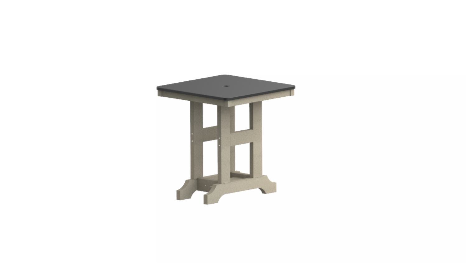 Berlin Gardens Classic 28" Square Poly Dining Table with Hammered Top