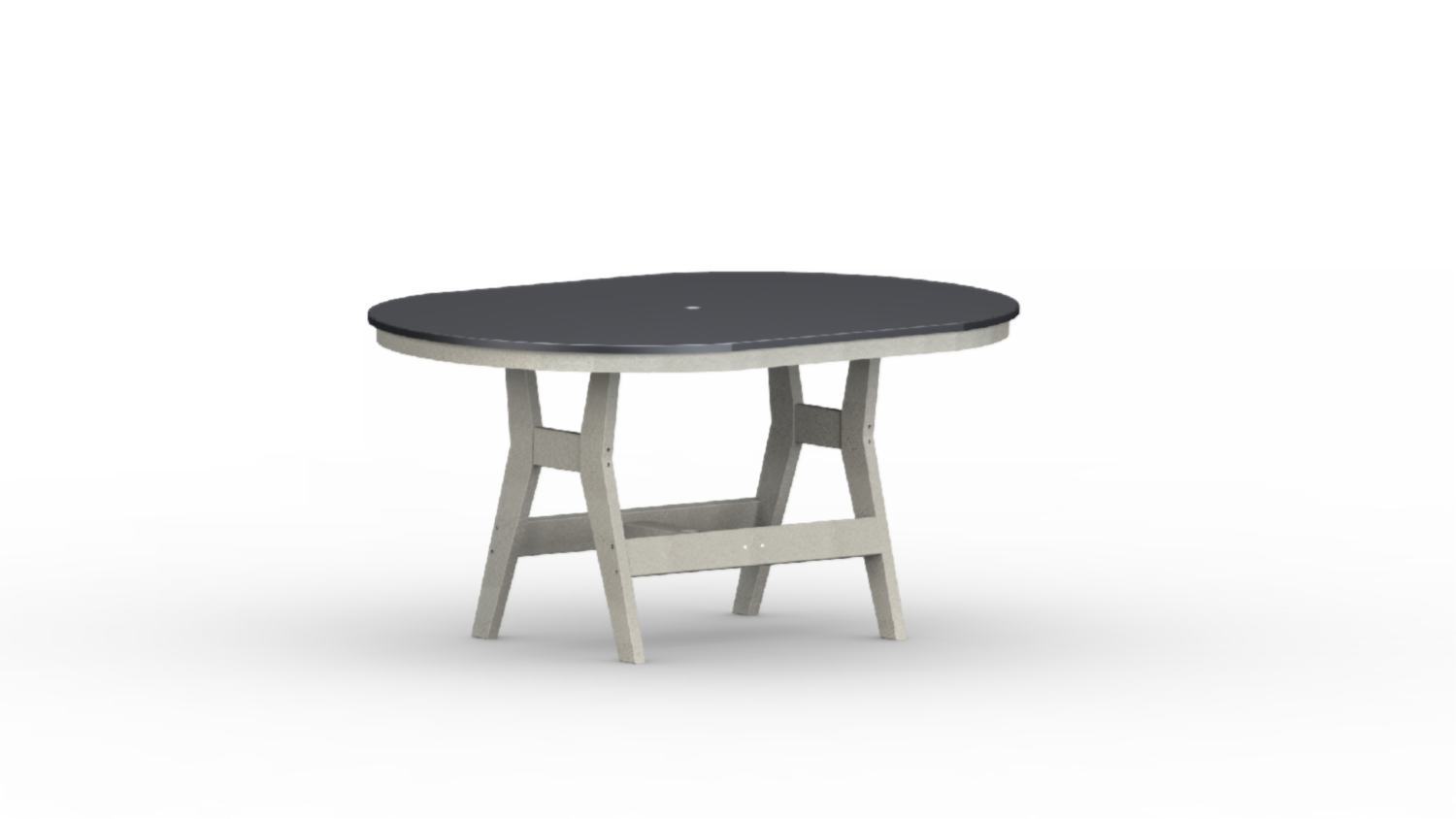 Berlin Gardens Harbor 44" x 64" Oblong Poly Table with Hammered Top