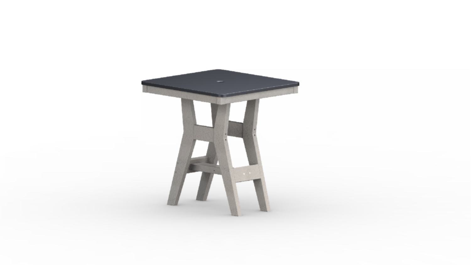 Berlin Gardens Harbor 28" Square Table with Hammered Poly Top from