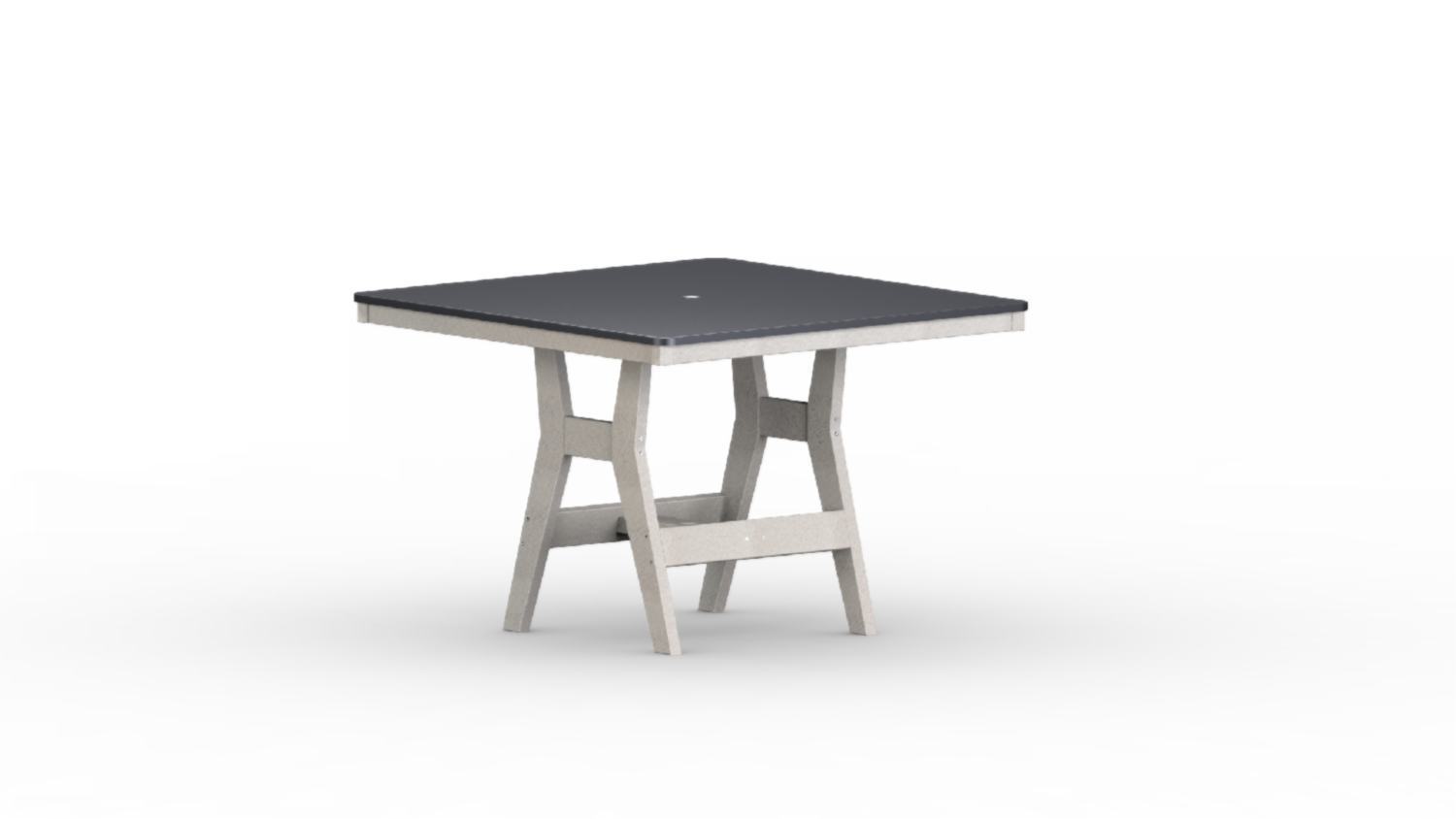 Berlin Gardens Harbor 44" Square Table with Hammered Poly Top from