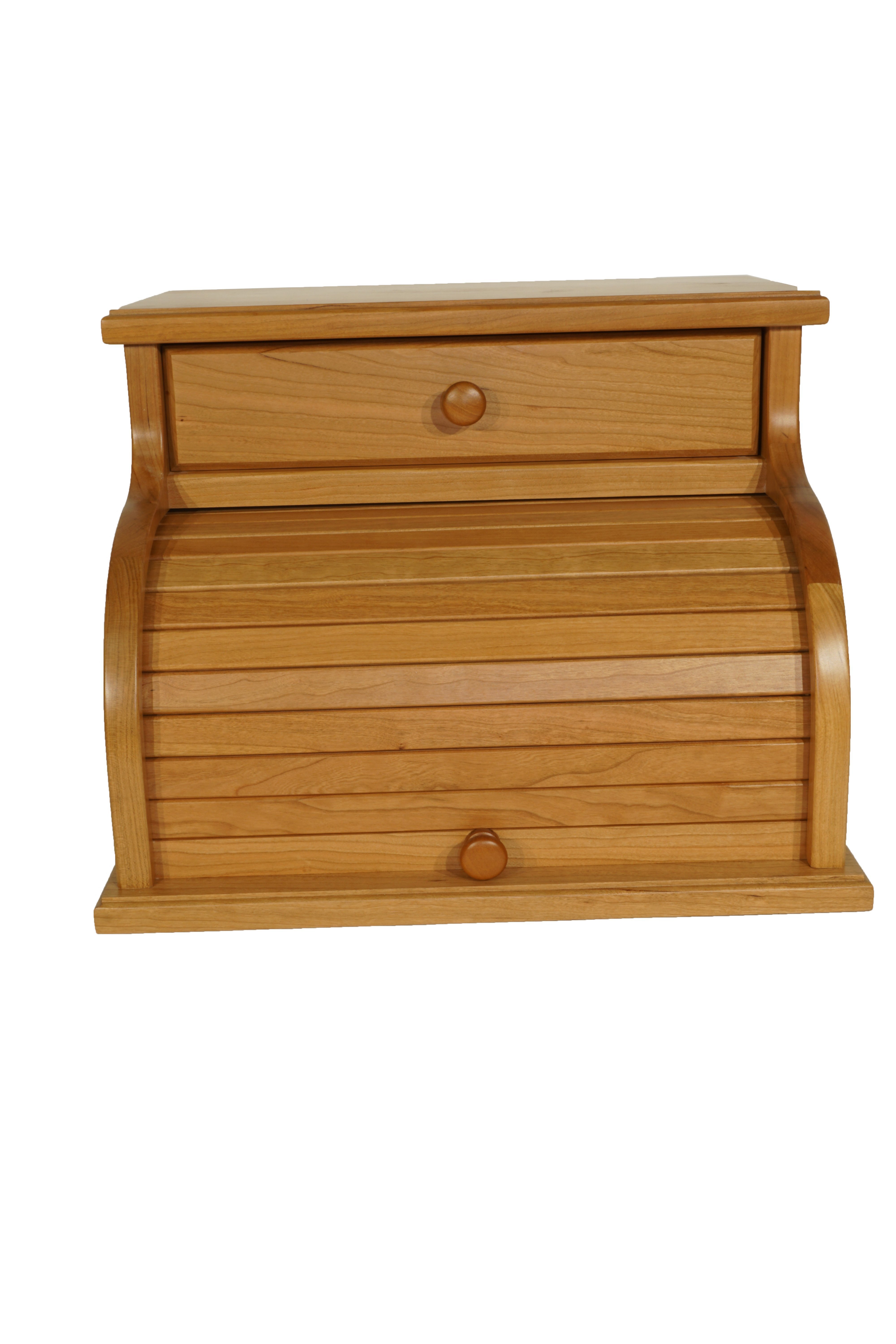 Cherry Bread Box with Drawer in Natural Finish from DutchCrafters