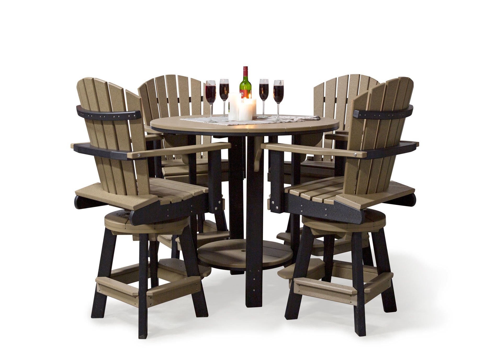 Poly 5-Piece Fan-Back Counter Height Patio Set |