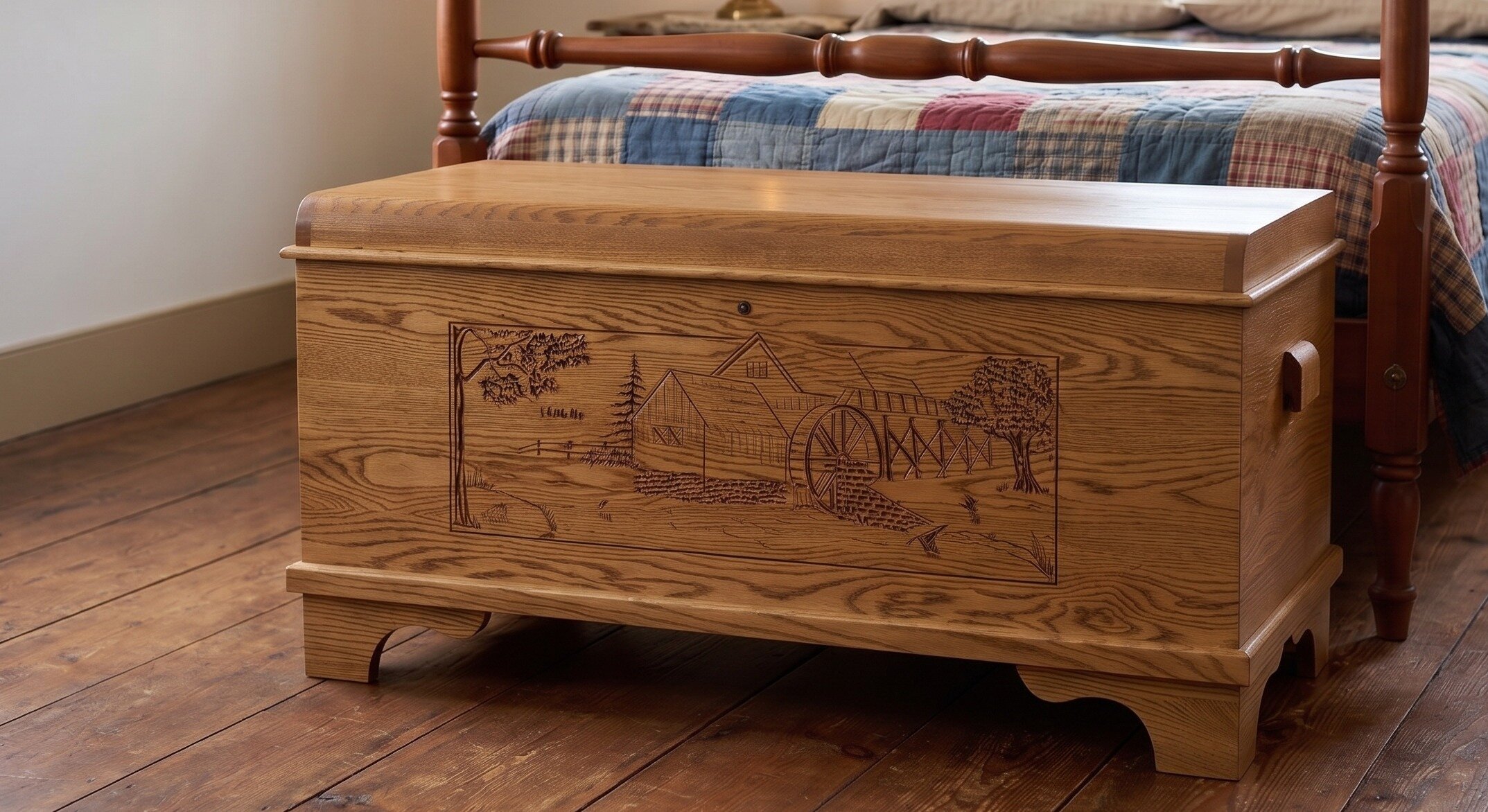 Oak Wood Hope Chests | Amish Handcrafted Cedar Lined Blanket Chests