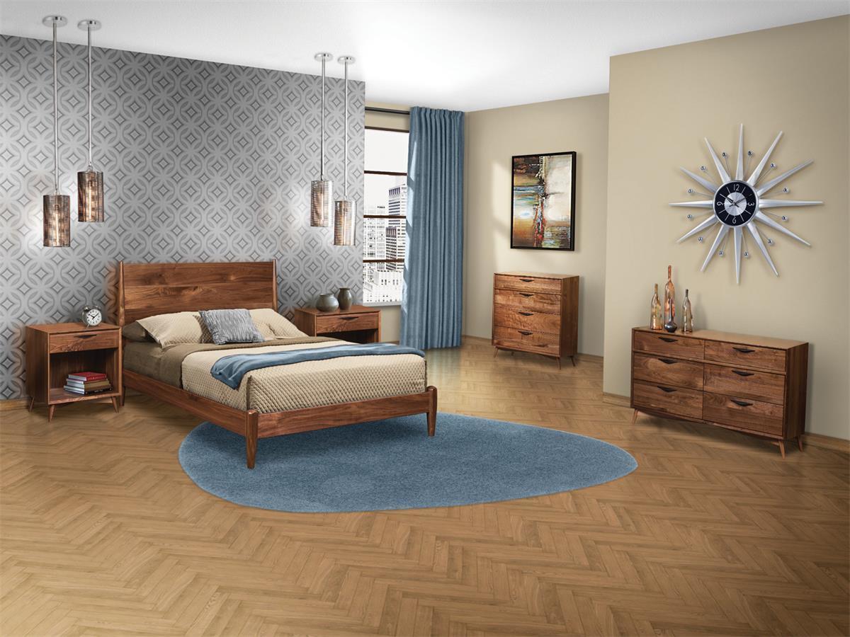 Amish Kirtland Mid-Century Modern 5-Piece Bedroom Furniture Set, image size:1200x900