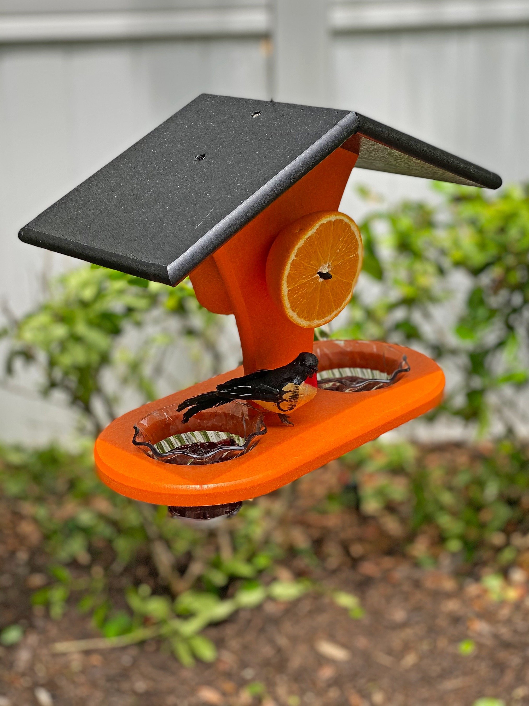 Amish Poly Oriole Feeder | Double Jelly & Orange Slice