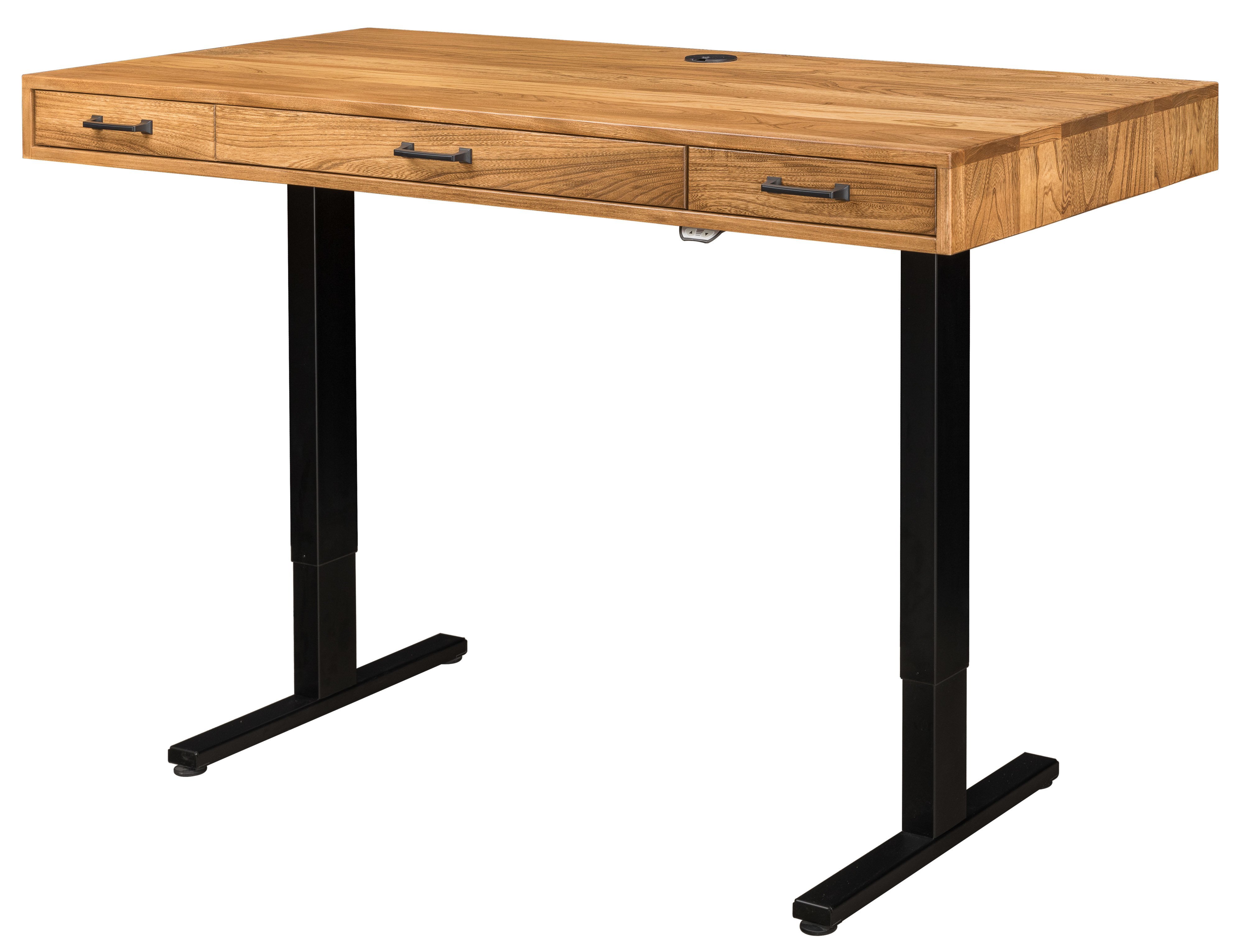 Adjustable Electric Lift Standing Desk - Amish Handcrafted Solid Wood