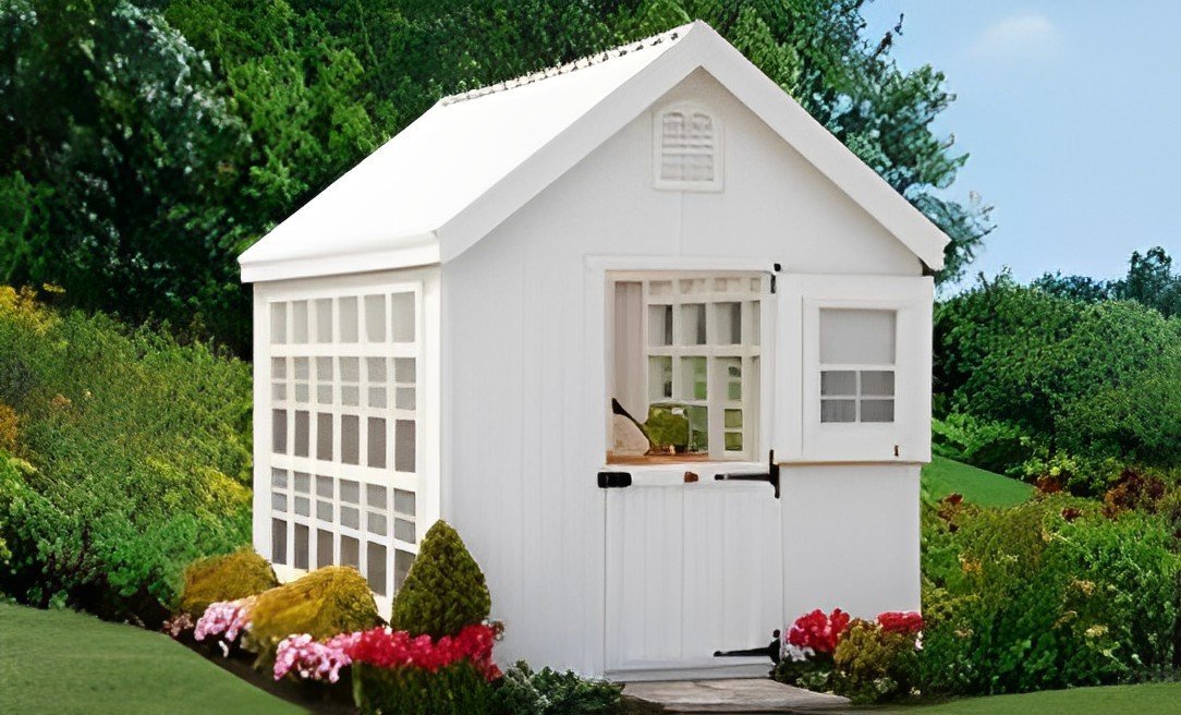 Amish Colonial Gable Greenhouse | Custom Amish Greenhouse with Shelves