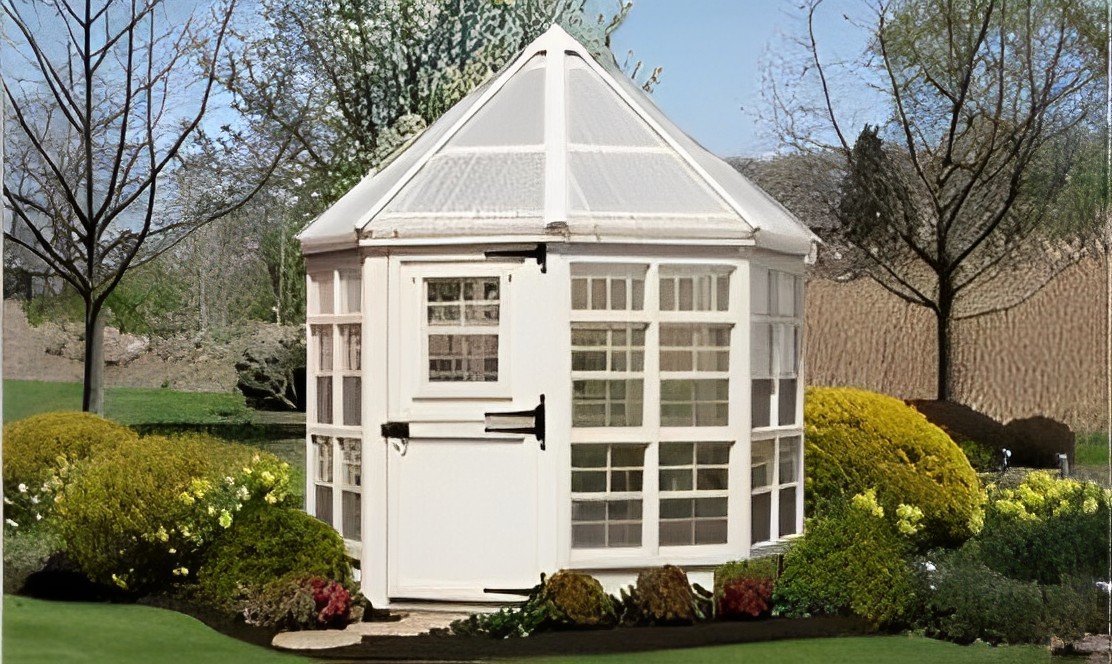 Amish Wood Octagon Greenhouse with Floor from DutchCrafters Amish