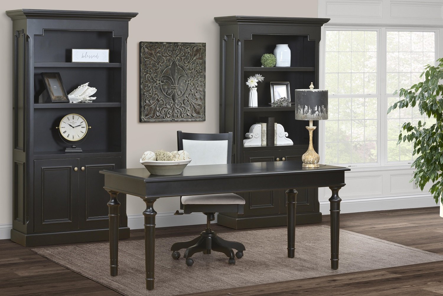 Handcrafted 68" Desk with Turned Leg Detailing |