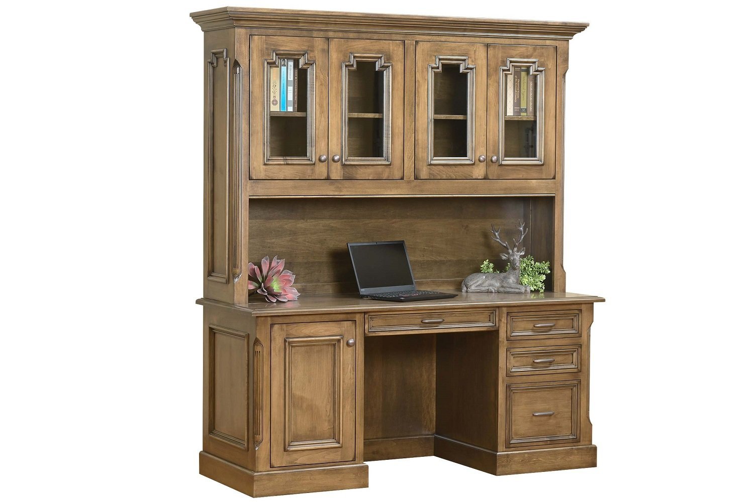 Credenza-Style Desk with Optional Hutch Top |