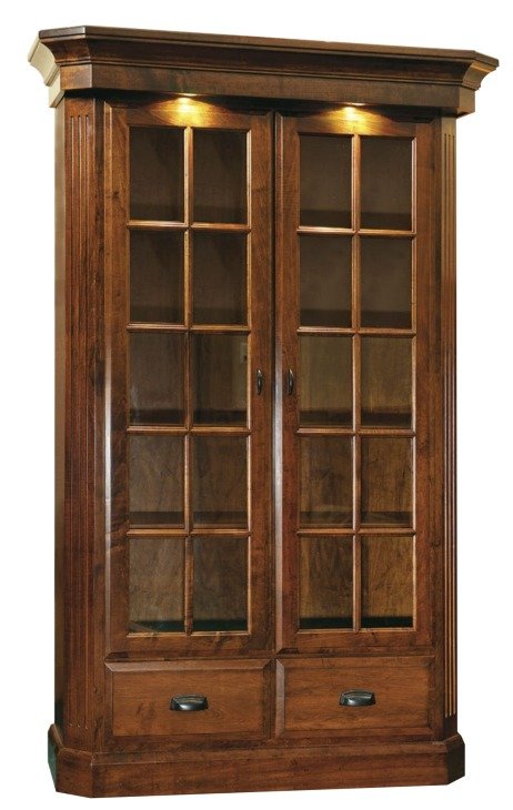 51" Glass Display Cabinet for Books from DutchCrafters Amish Furniture