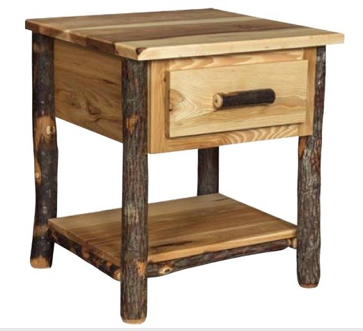 Hickory Twigs 1-Drawer Nightstand with Open Shelf |