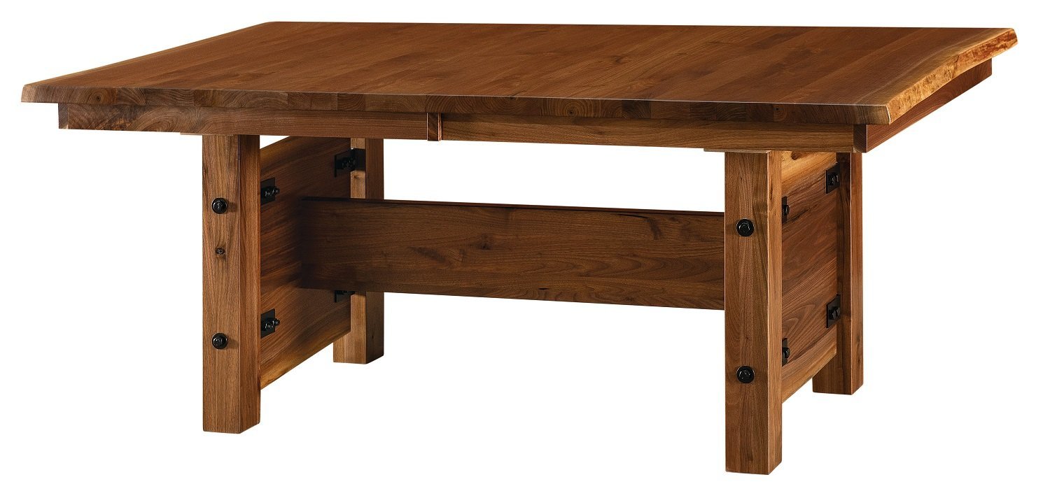 Live Edge Trestle Dining Table | DutchCrafters Amish Furniture
