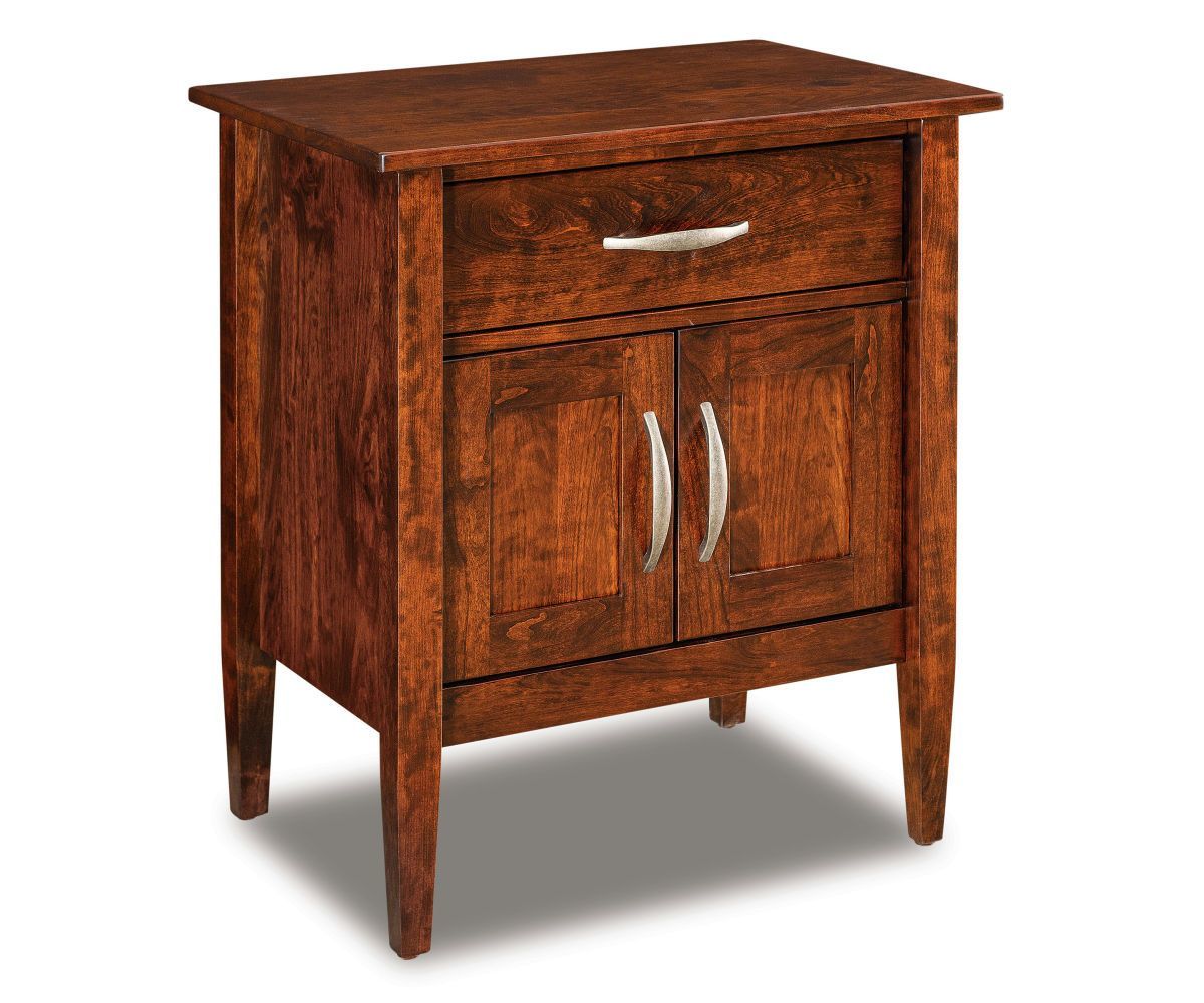 Modern 2-Door Nightstand Cabinet from DutchCrafters Amish Furniture