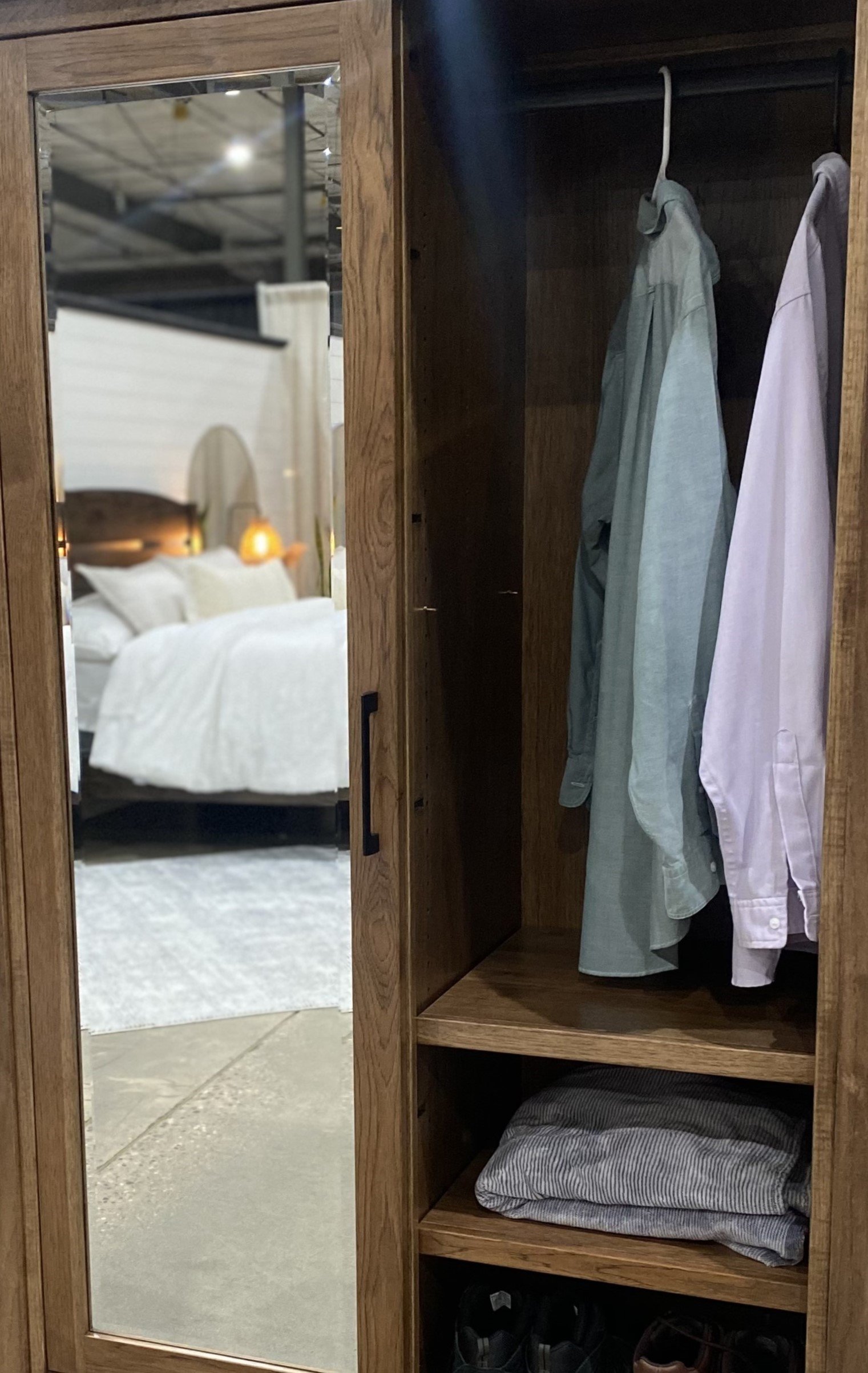 Hardwood Sliding Mirror Door Chifferobe from DutchCrafters Amish