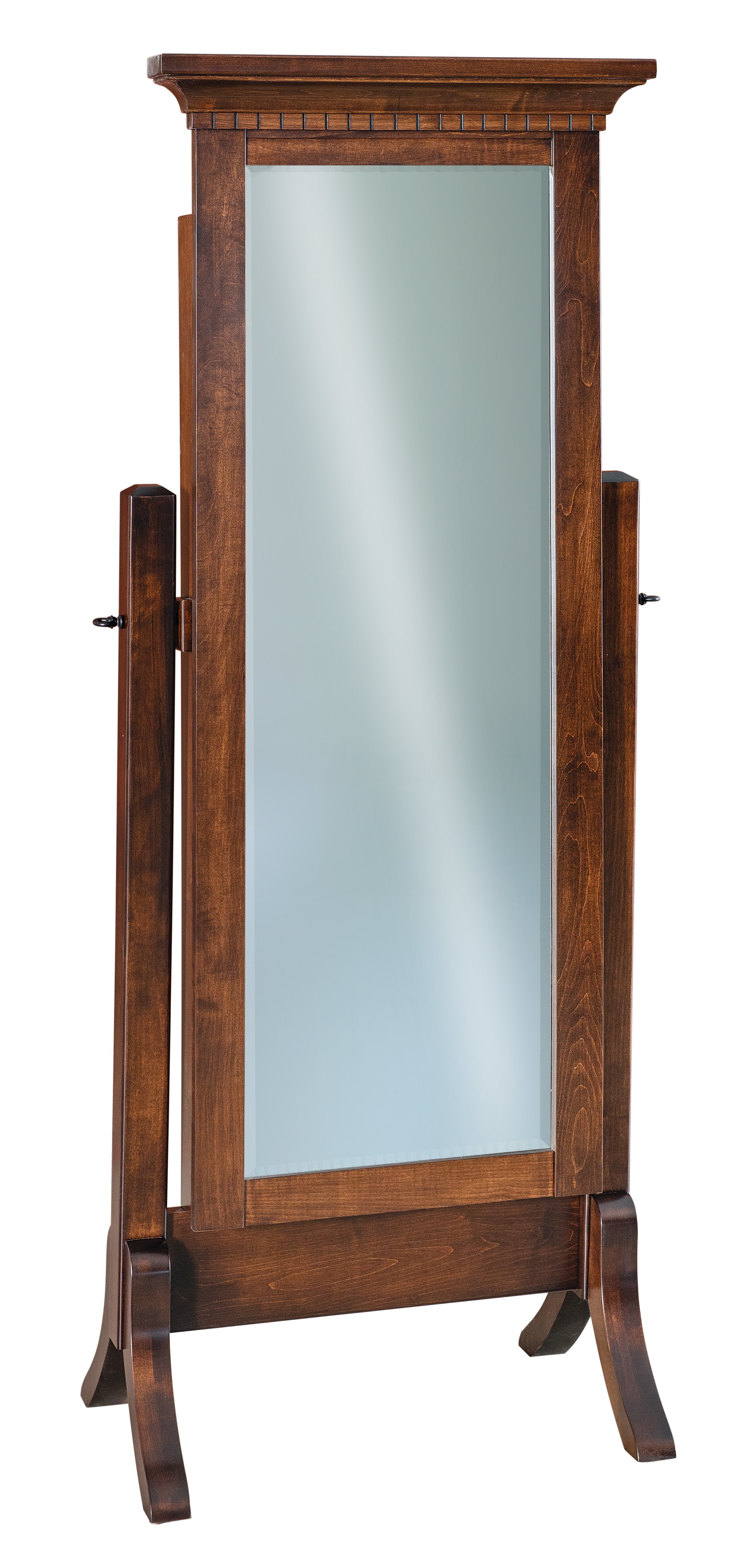 Full Length Beveled Cheval Mirror with Jewelry Storage from