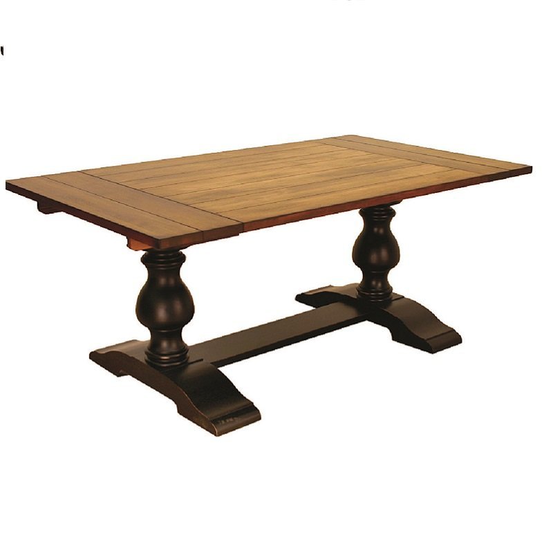 Solid Wood Pedestal Rectangular Dining Tables from