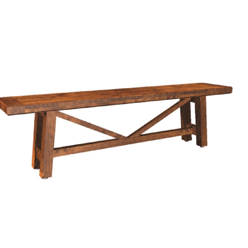Hardwood Farmhouse Trestle Bench from DutchCrafters Amish Furniture
