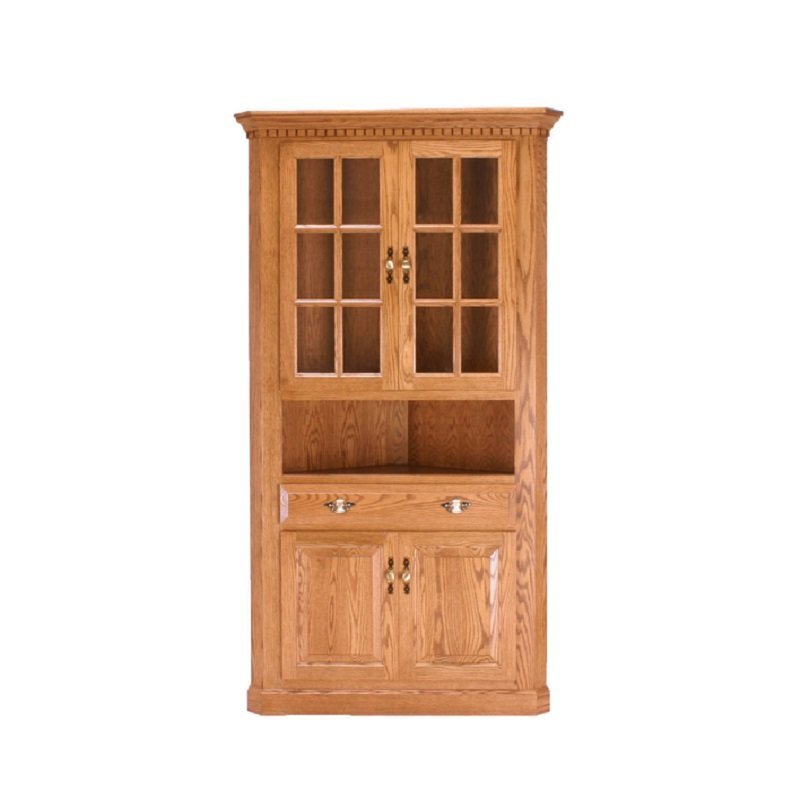 Traditional Corner Hutch Cabinet from DutchCrafters Amish Furniture