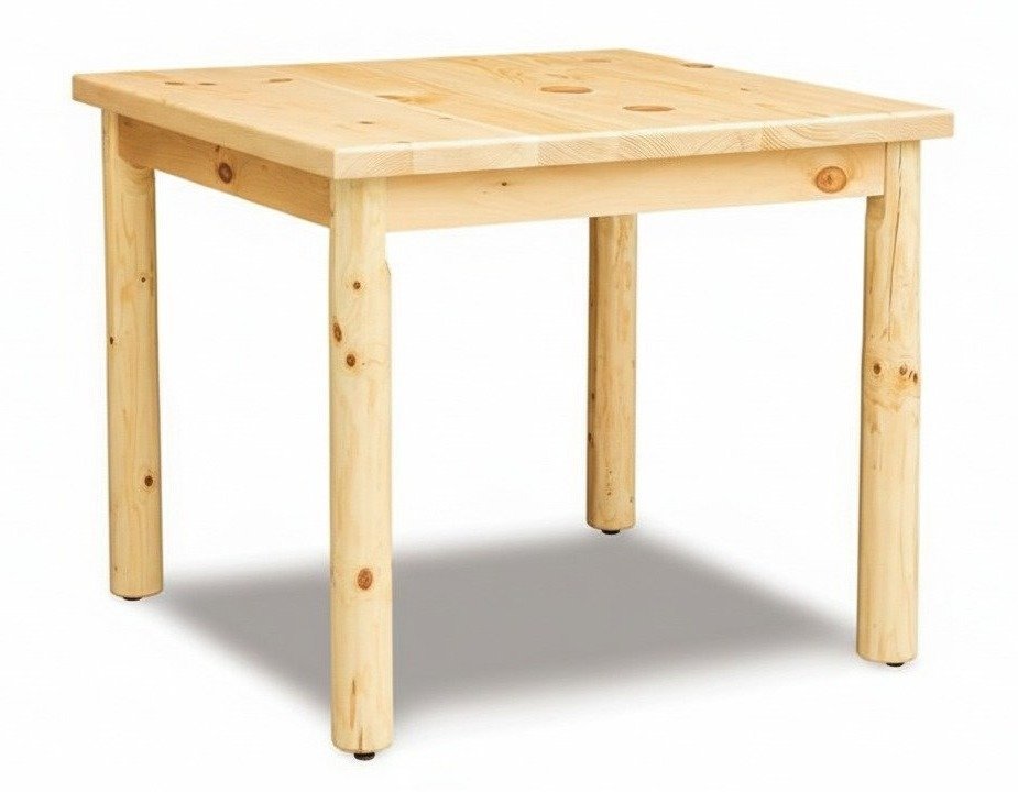 Unique Amish-Made Rustic Square Dining Table | Amish Log Cabin