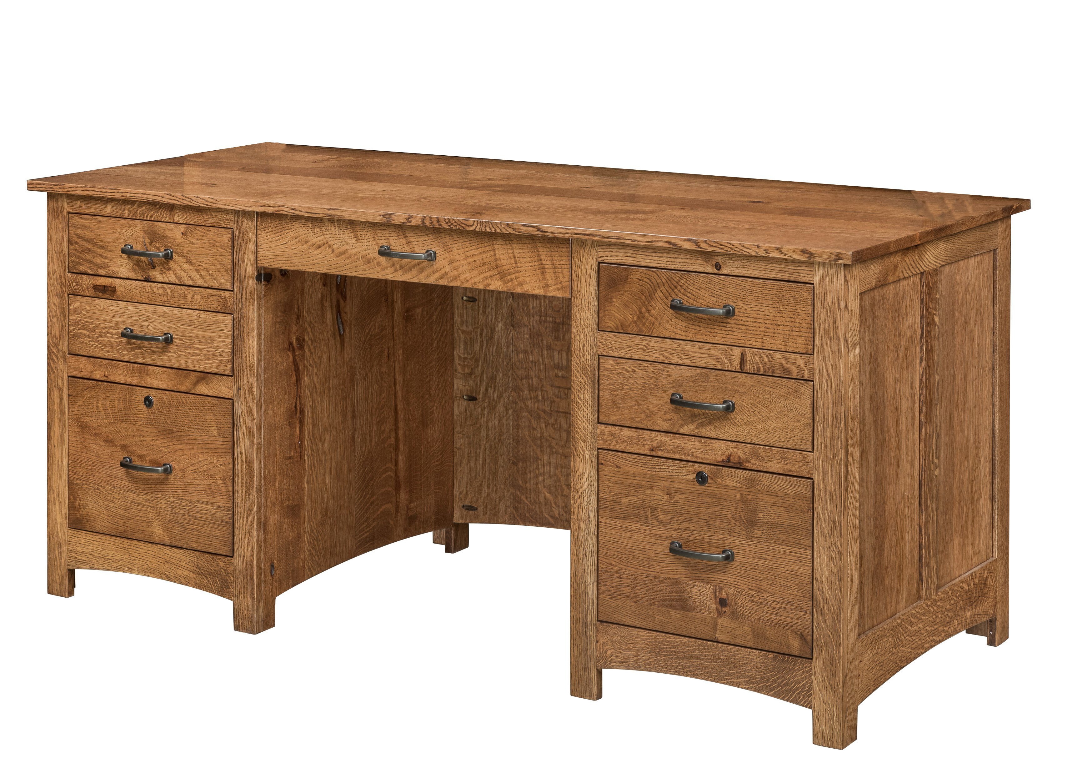 Oak Wood 66" Executive Desk - Quick Ship from DutchCrafter Amish