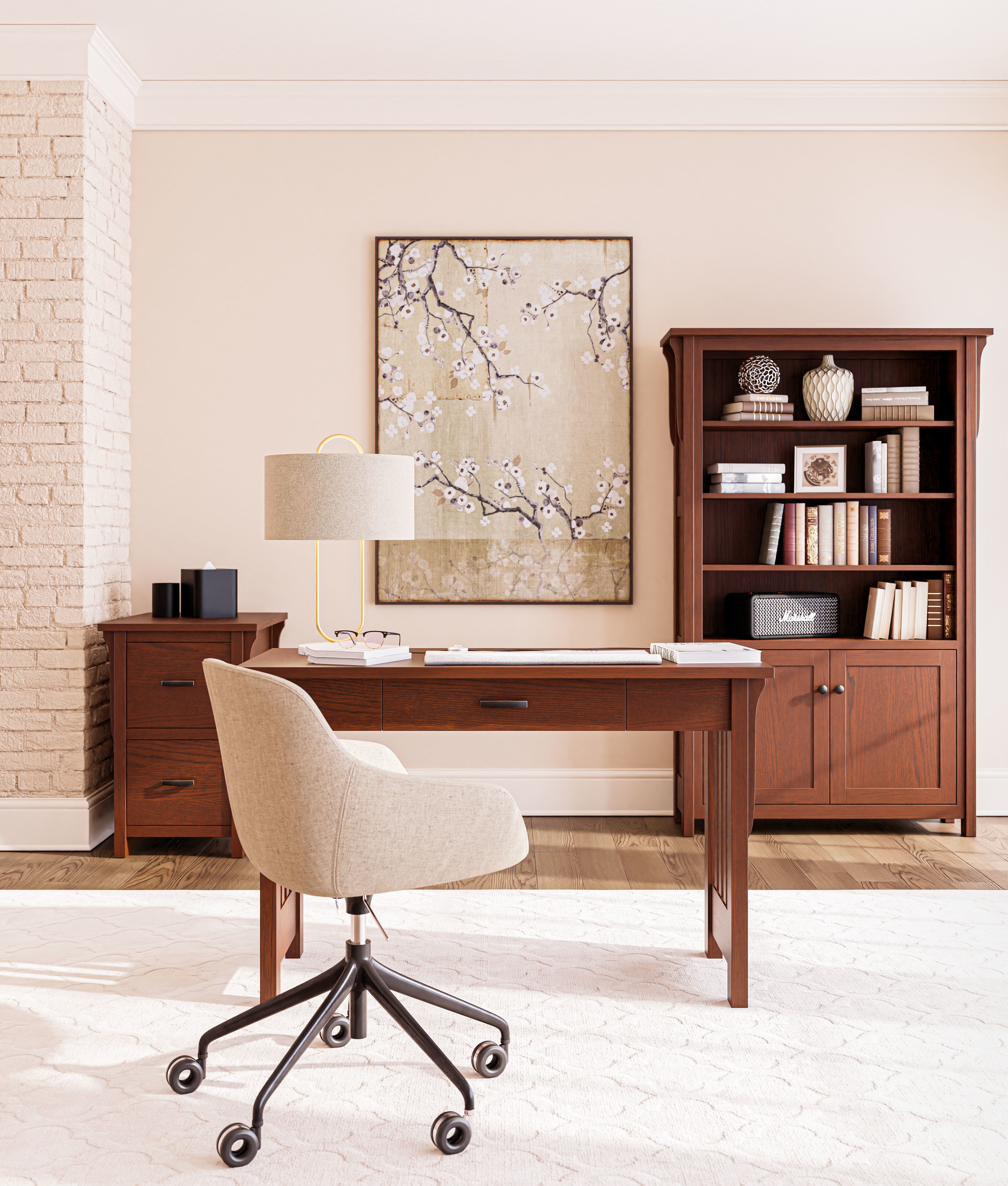 Amish Churchill Mission Office Furniture Set