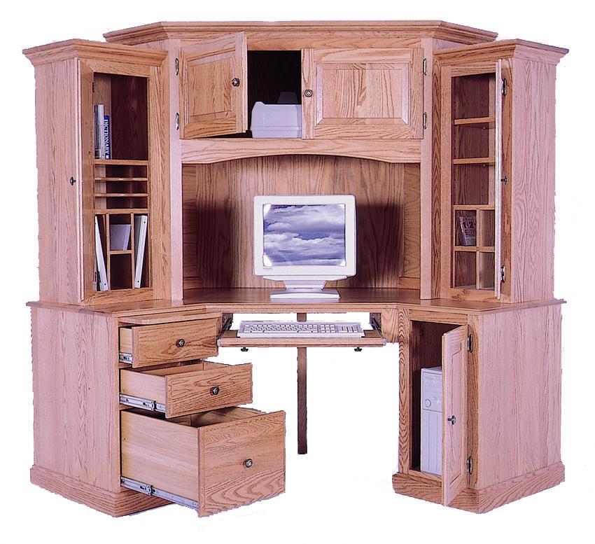 corner wood computer desk