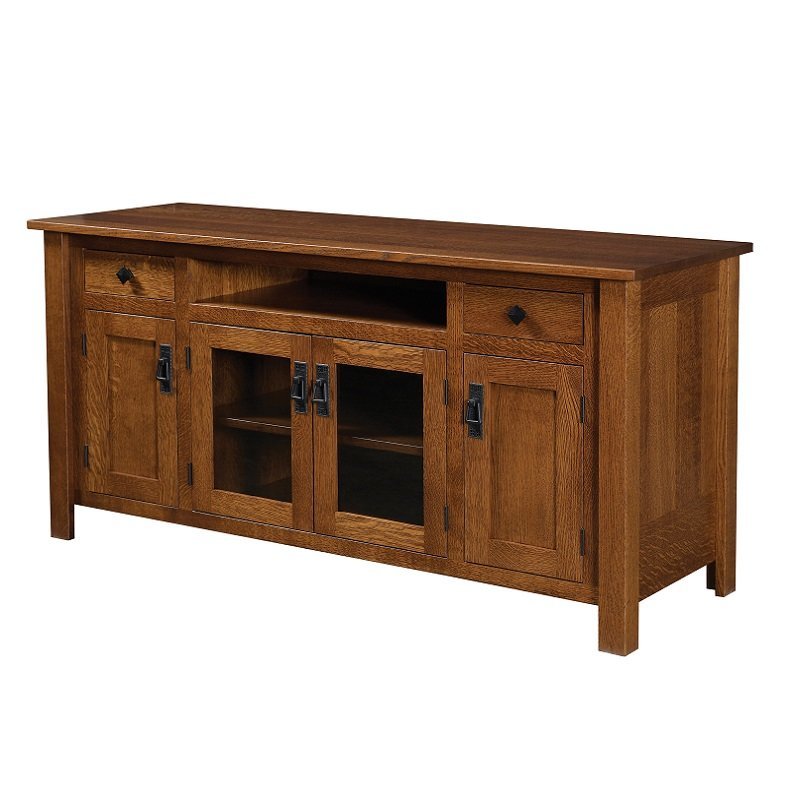 Custom Classic Mission TV Stand from DutchCrafters Amish Furniture