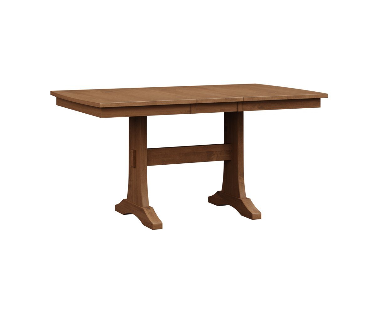 Amish Brown Maple Wood Trestle Dining Table - Quick Ship - Quick Ship